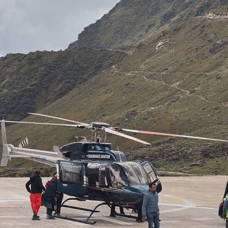 Helicopter at Shri Kedarnath helipad