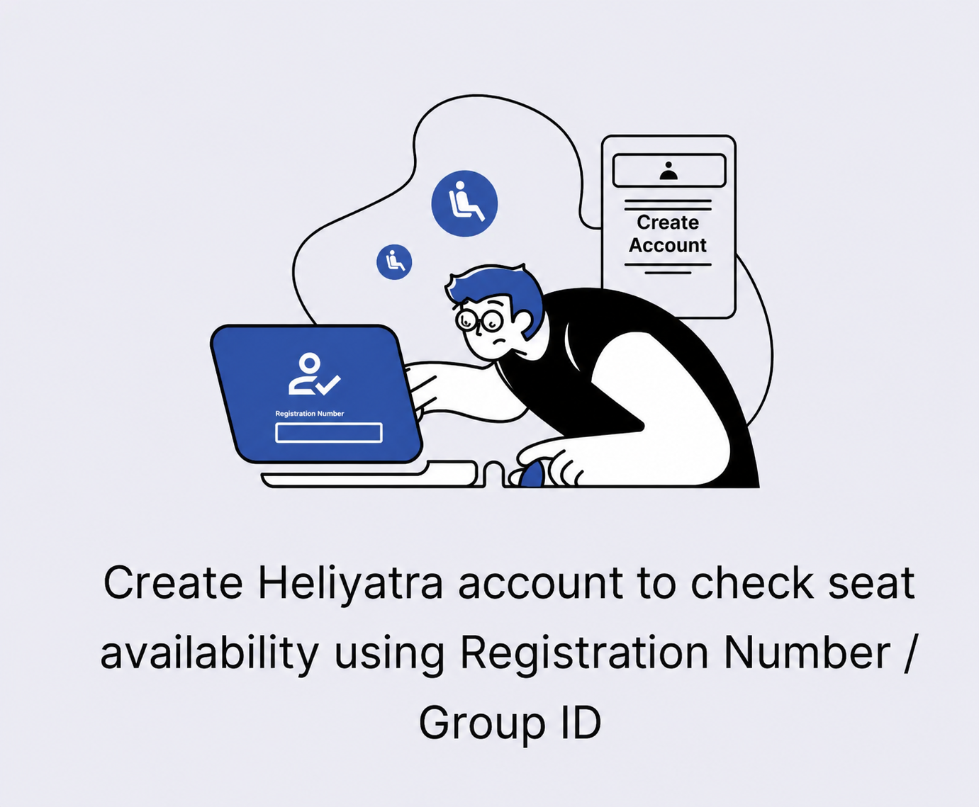 Create Heliyatra account to check seat availability using Registration Number / Group ID